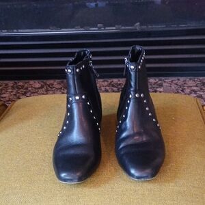 Sam Edelman Black Studded Leather Ankle Booties